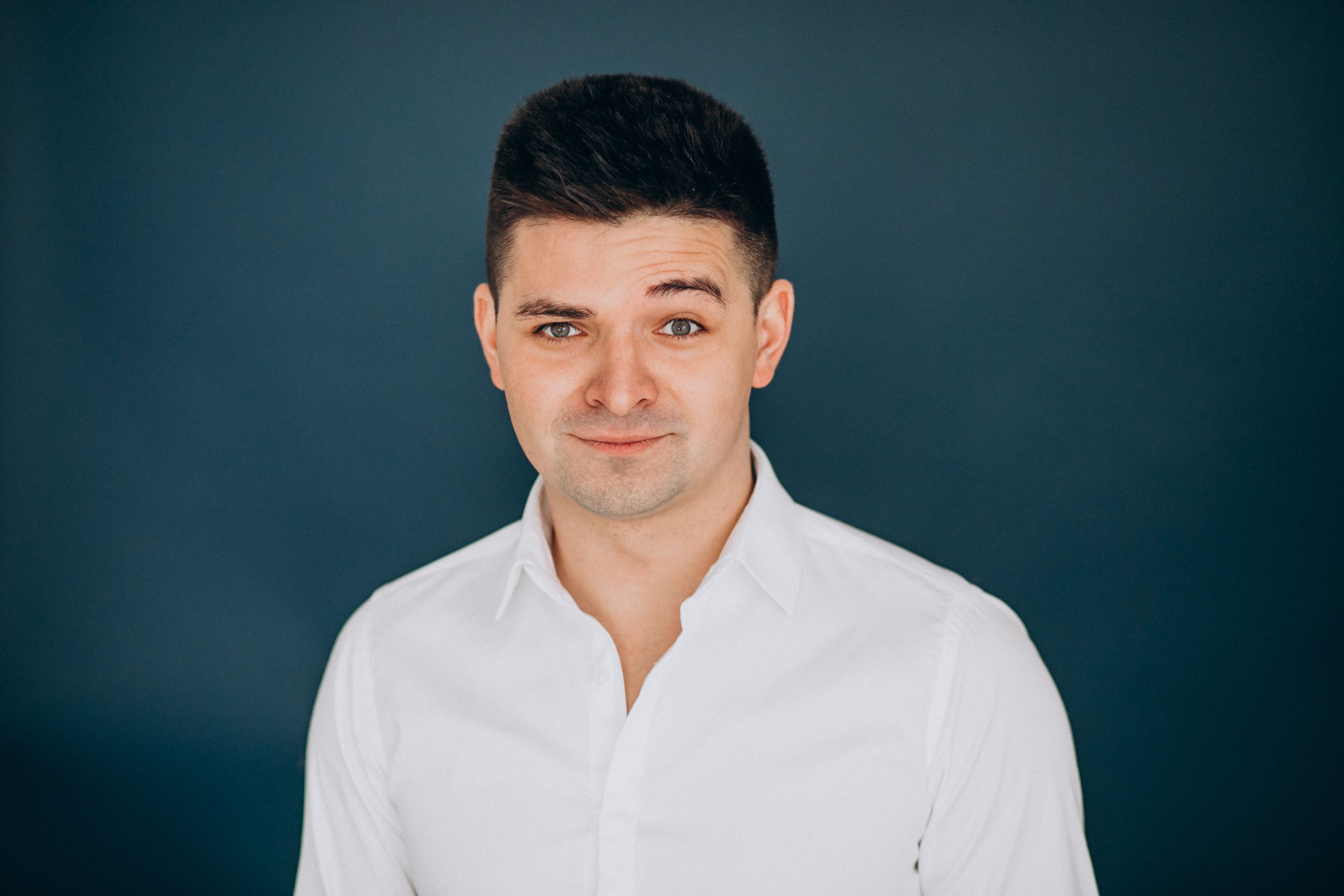 man isolated showing facial emotions